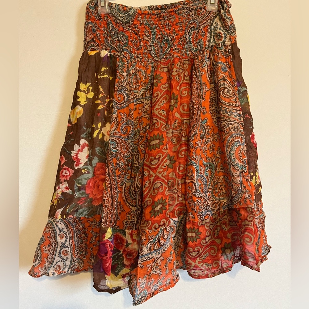 Solitaire Floral Multi Patterned Midi Skirt